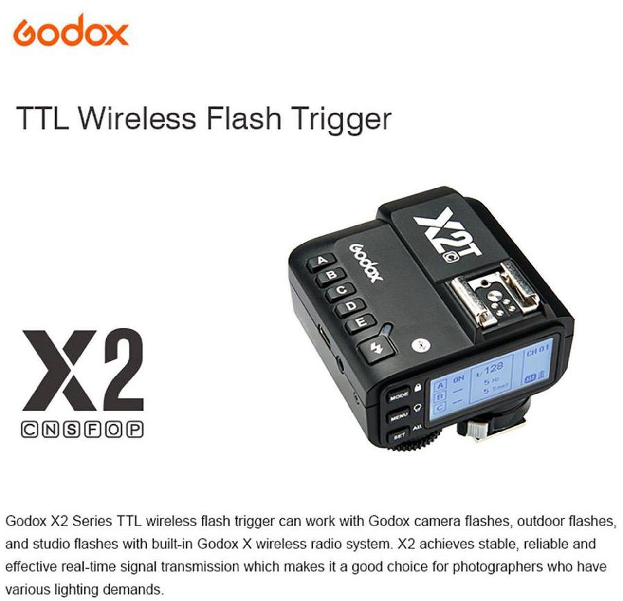 Alt view image 6 of 7 - Godox X2T-C TTL 2.4G BT Transmitter Trigger For Canon Camera Speedlite Studio Camera Flash Video Light TT685C V860II-C V850II AD200 AD300Pro AD100Pro