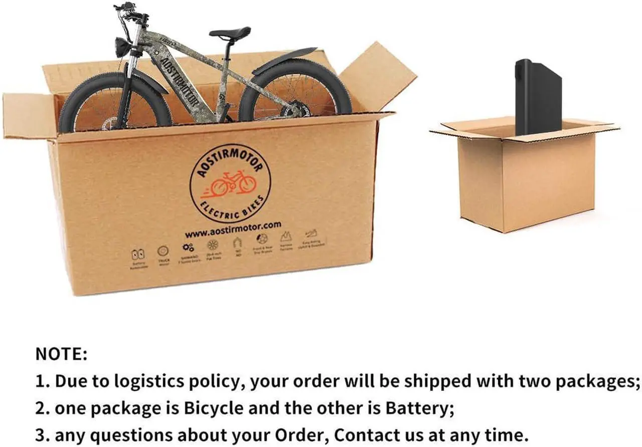 Alt view image 7 of 7 - AOSTIRMOTOR HERO Electric Bike for Adult 1000W, 26Inch Fat Tire, 52V20AH Removable Battery, LED Headlight, Suspension Fork, Shimano 7 Speed Gears, Max Capacity 300LBS(Camouflage)