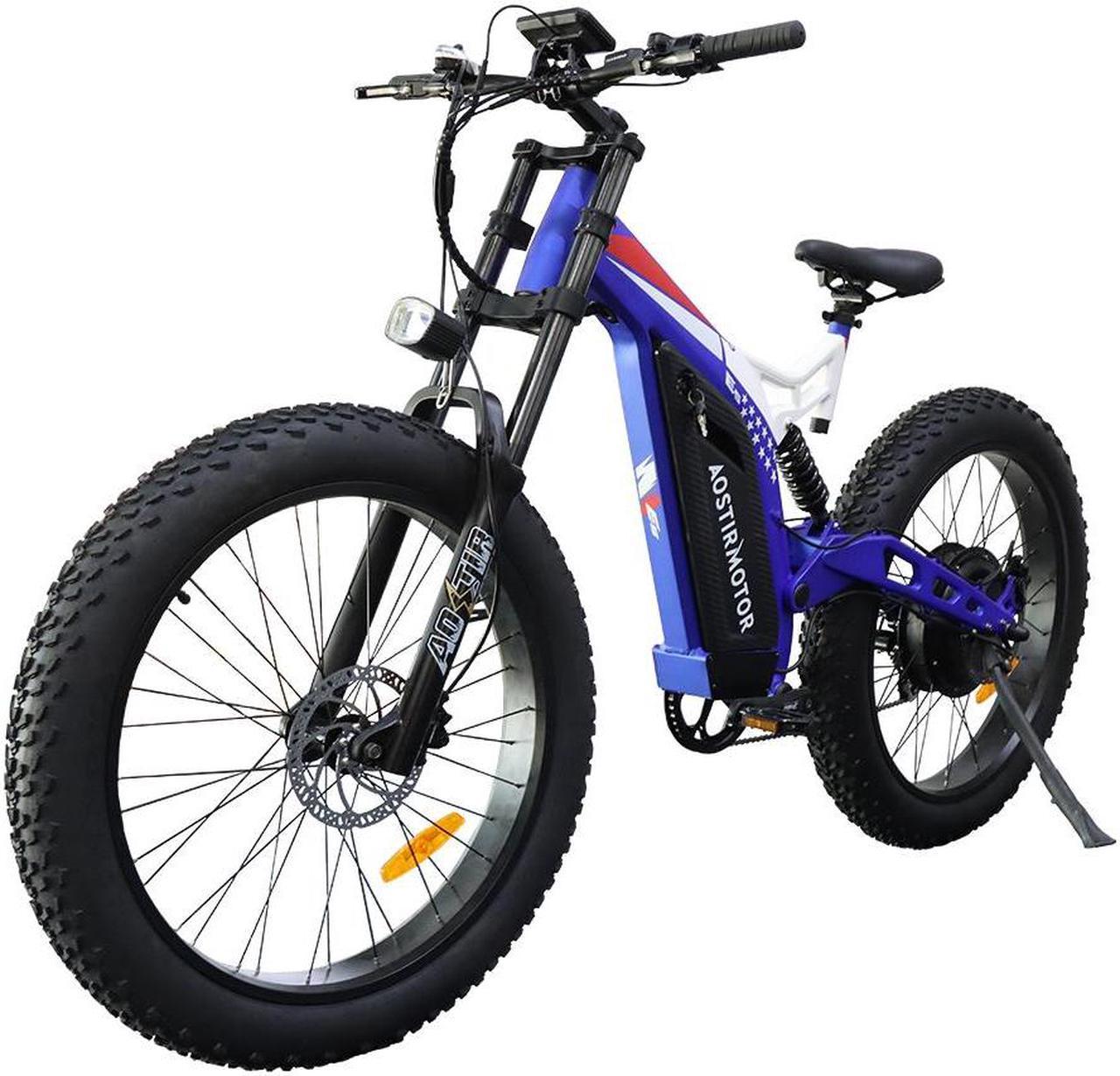 AOSTIRMOTOR Electric Bike S17-1500W  with 1500W Motor, 26" * 4" Fat Tire, 48V 20AH Removable Lithium Battery, Shimano 7-Speed, Dual Shock Absorber for Adults, Up To 30MPH