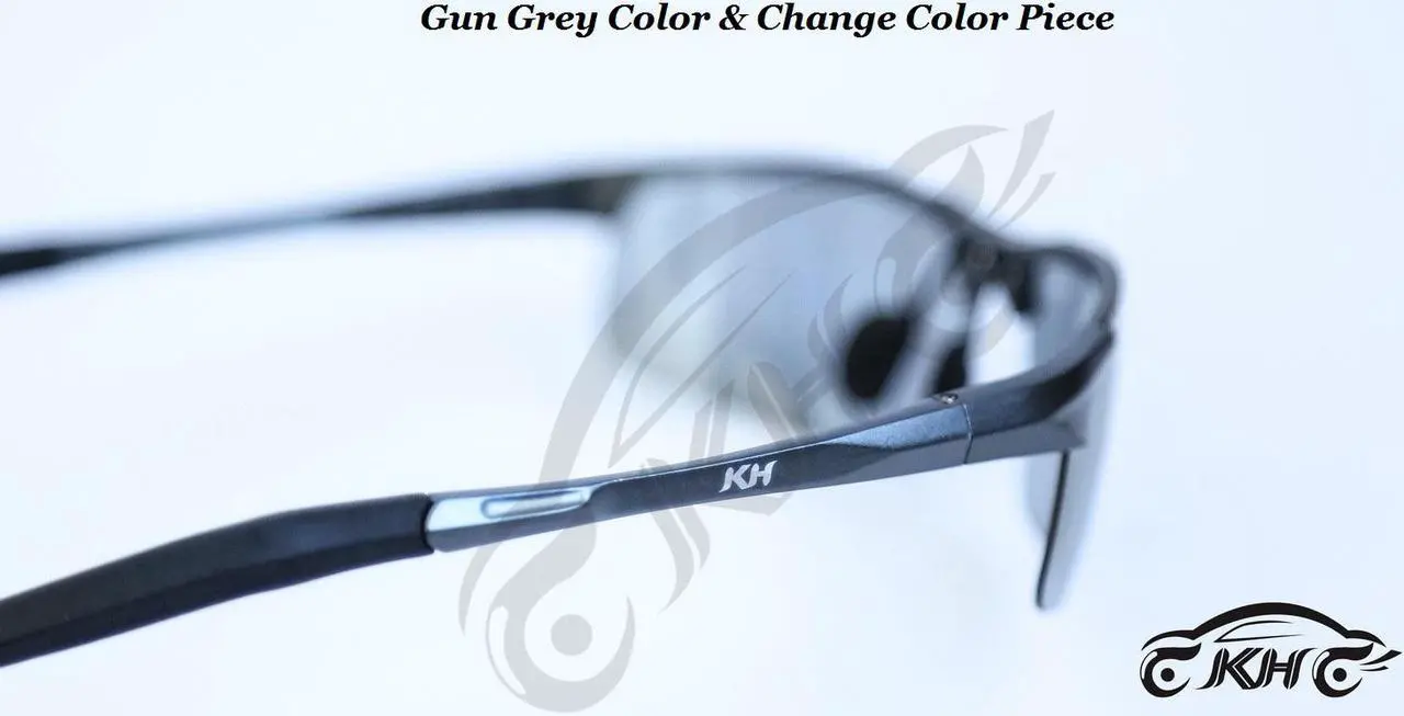 Alt view image 4 of 7 - KH Change Color Photochromic Sunglasses Men Women Titanium polarized Sun Glasses Chameleon Driving