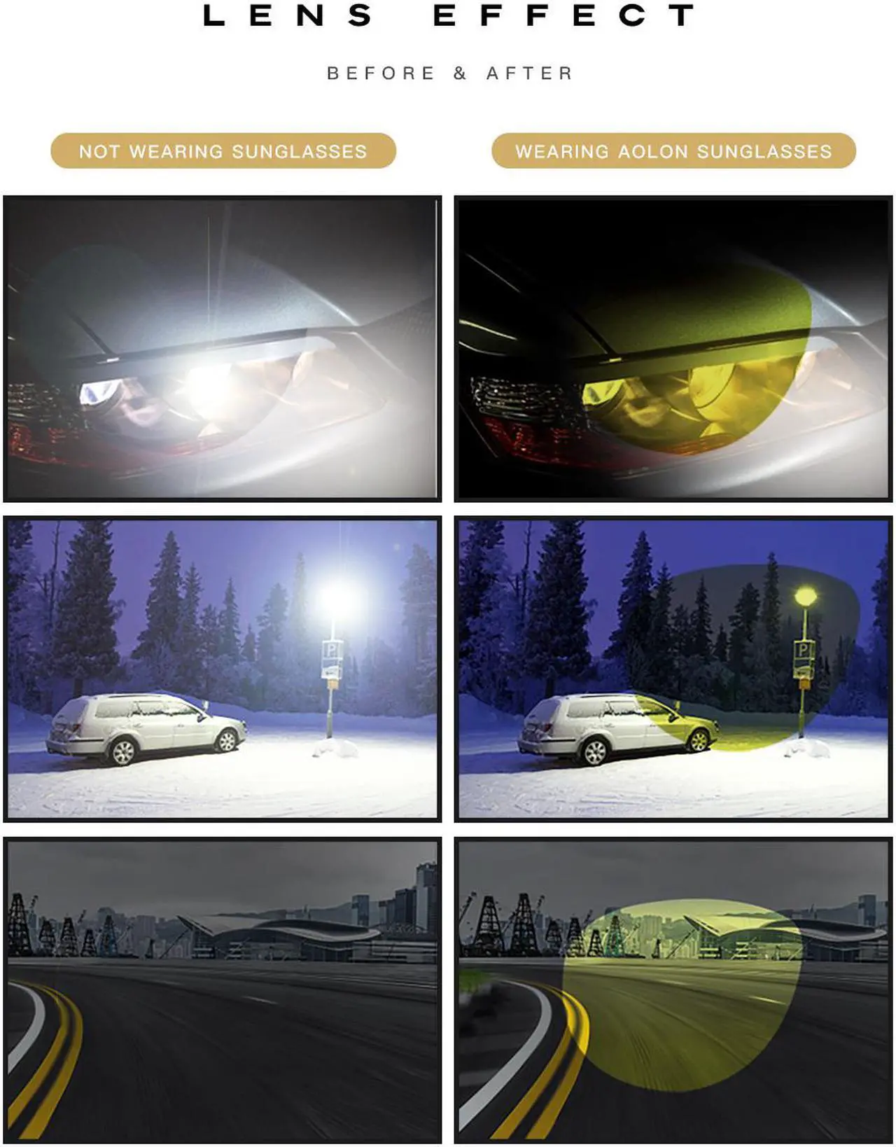 Alt view image 6 of 7 - KH Night Driving Glasses for Night Glasses Polarized HongKong Famous Brand KH Night Vision Male Sunglasses Driver Goggles