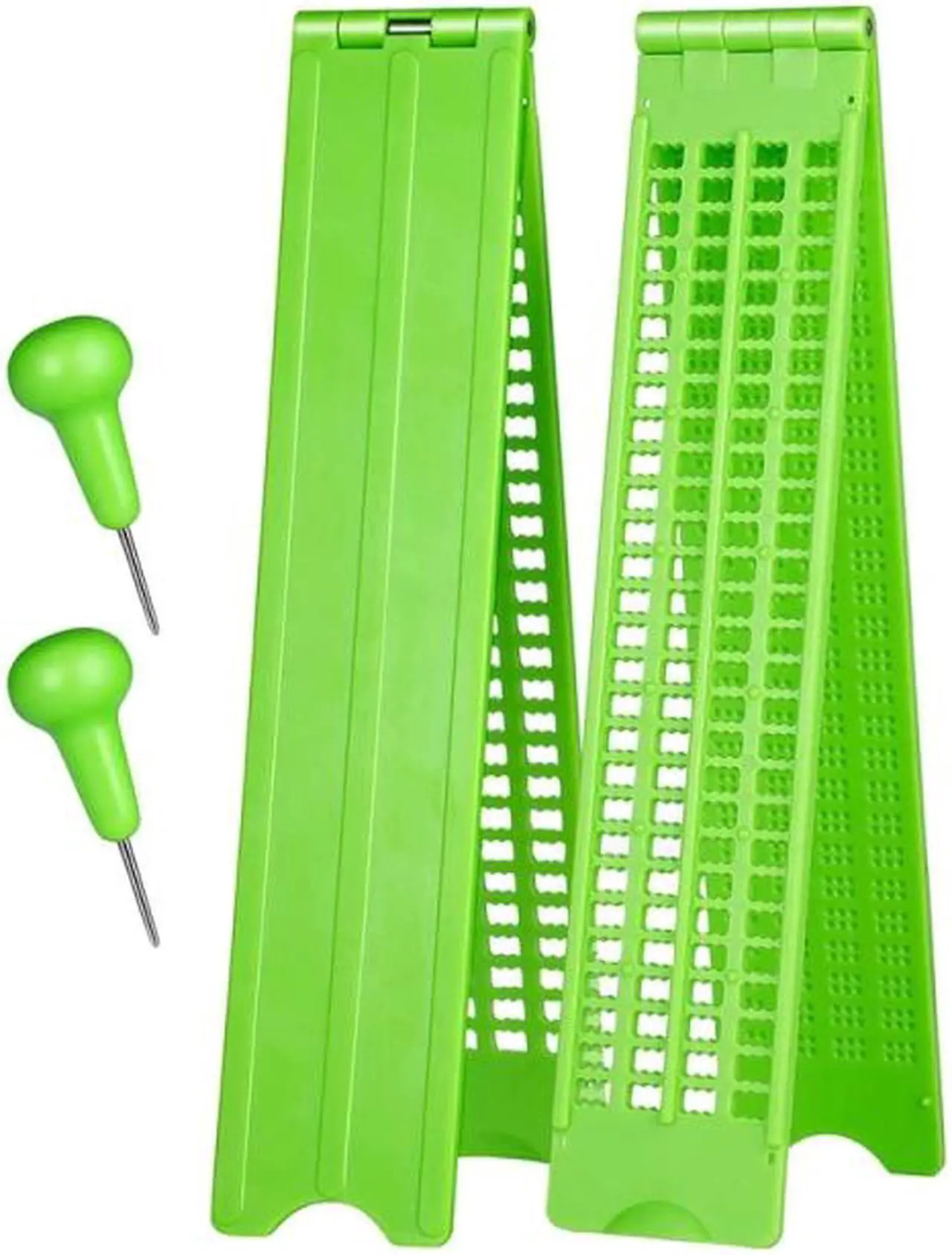 Main image of 4 Lines 28 Cells Braille Slate Braille Writing Slate Plastic Braille Slate Kit, Green (2)