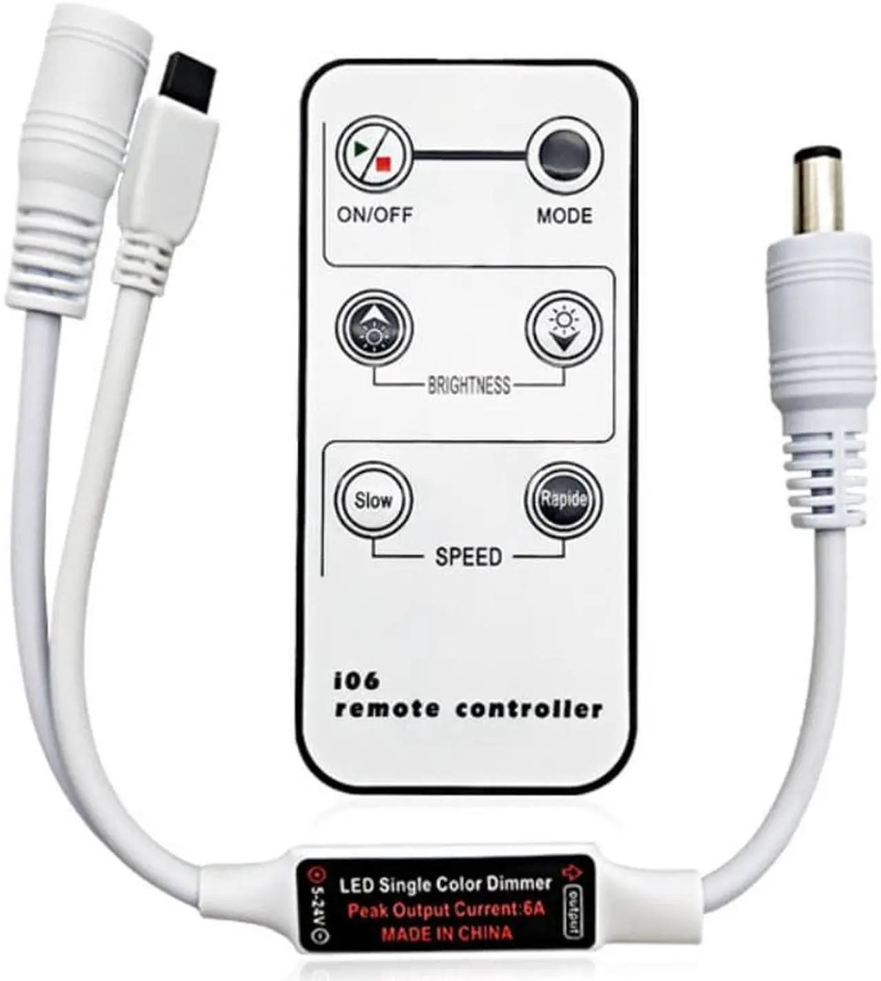 Alt view image 3 of 3 - Mini Remote Control Dimmer for Single Color LED Strip LED Ribbon LED Tape DC 12V 6A 72W IR 6 Key Remote Controller IR