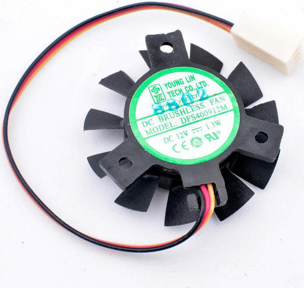 DFS400912M 12V 1.3W Diameter 37mm hole pitch 25x25x25mm 3 wires 3pin cooling fan for soft router heat sink