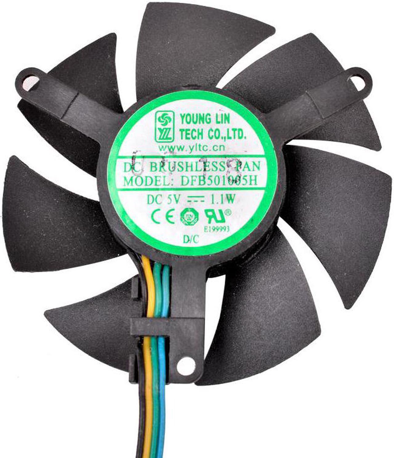 DFB501005H Diameter 45MM Mounting hole distance 39X39X39MM DC5V 1.1W 4Pin Cooling fan for industrial computer routers