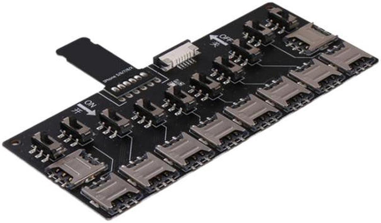 Main image of 10-Slot SIM Card Adapter Multi-SIM Card Reader Mini SIM Nano with Independent Control Switch for iPhone5/6/7/8/X