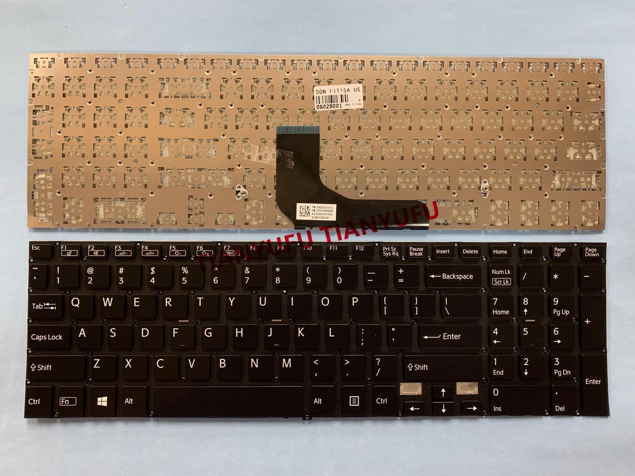 For Sony VAIO FIT 15 SVF15A15ST SVF15A1A4E SVF15A1B4E 149242121US 9Z.NACBQ.001 Keyboard US Black Laptop Keyboard