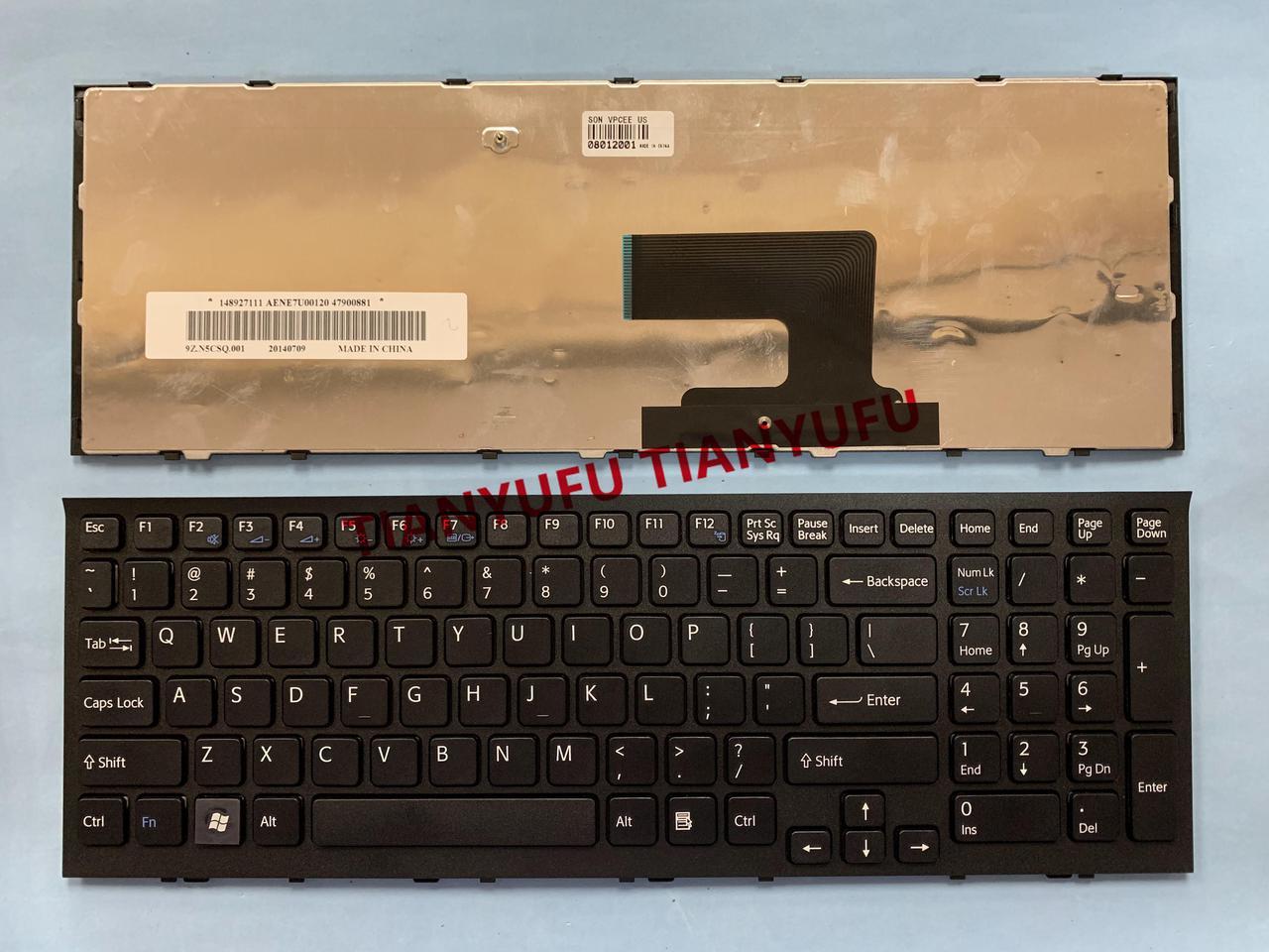 For Sony VPC-EE 9Z.N5CSQ.001 148927111 Keyboard US Black With Frame Laptop Keyboard