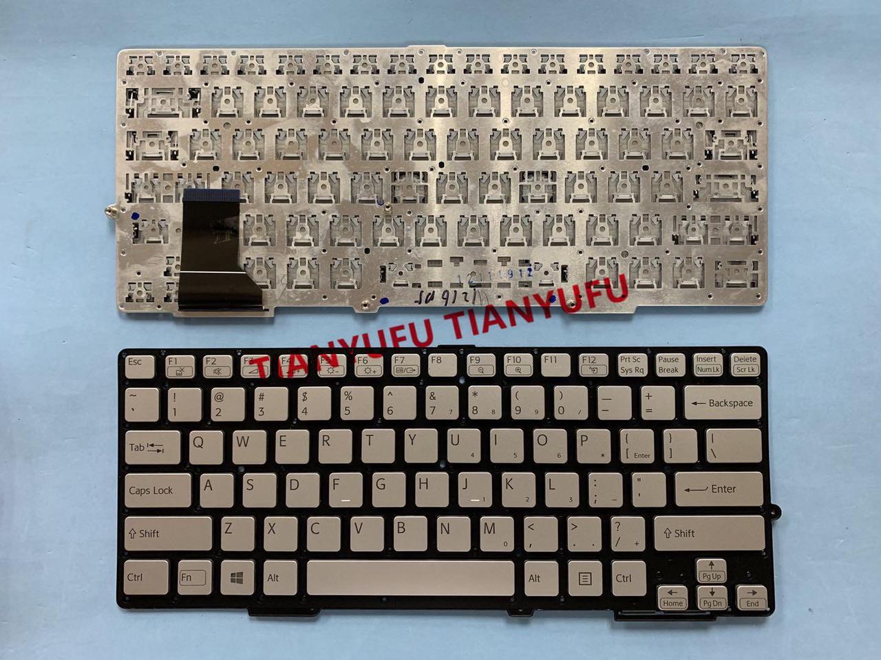 For Sony Vaio SVS13 SVS131 SVS131A SVS13A SVS13 SVS13A Keyboard US Silver Without Frame Laptop Keyboard