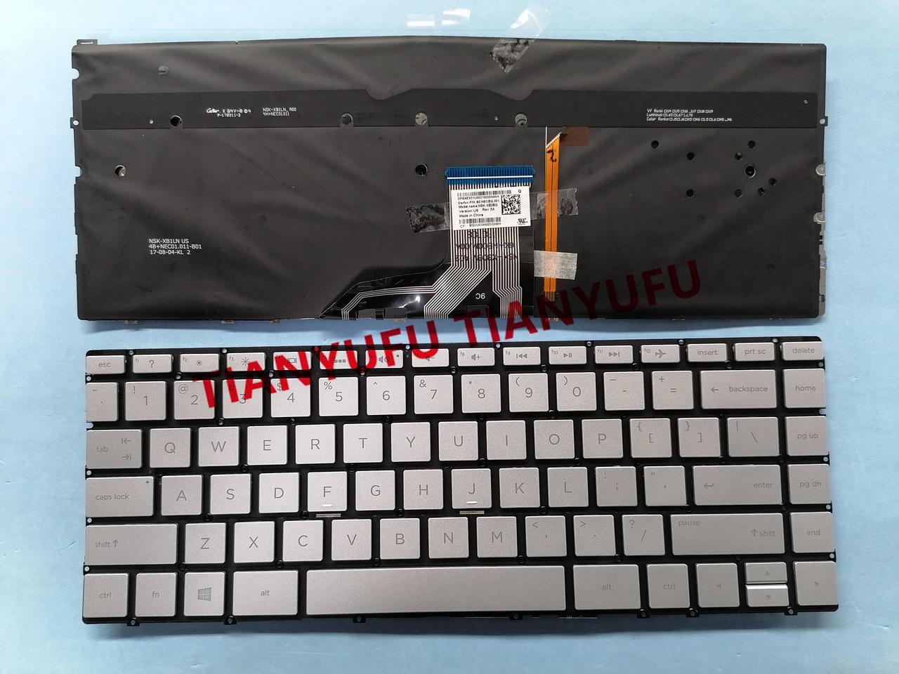 FOR HP Spectre X360 13-ac000 13-w 13-w013dx 9Z.NECBQ.301 NSK-XB3BQ Keyboard US Backlit Silver Without Frame Laptop Keybaod