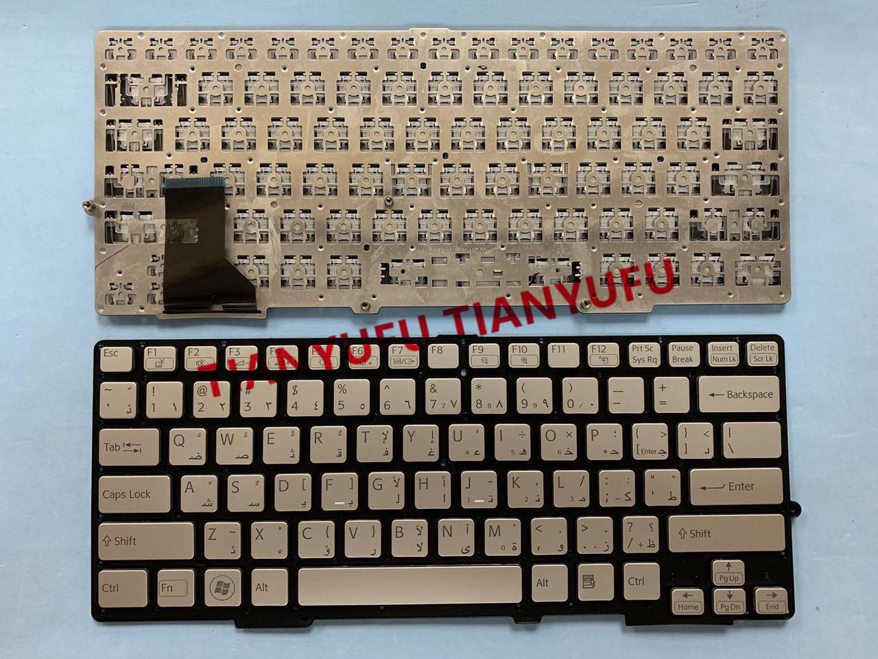 For Sony Vaio SVS13 SVS131 SVS131A SVS13A SVS13 SVS13A Keyboard Arabic AR Silver Without Frame Laptop Keybaord