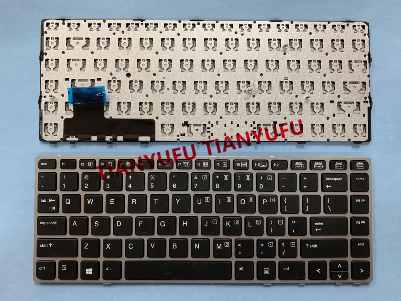 FOR HP EliteBook Folio 9470M 9470 9480 9480M US With Silver Frame Non Backlit Black Keyboard Without Tinfoil Laptop Keybaod