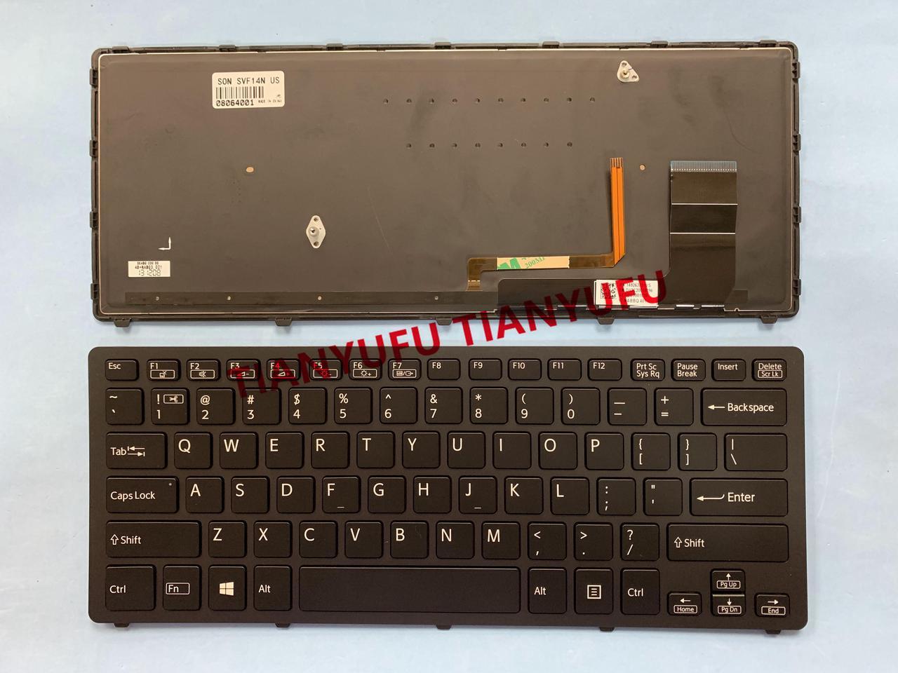 For Sony SVF 14N 149263721US 9Z.NABBQ 401 Keyboard US Black With Frame With Backlit Laptop Keyboard