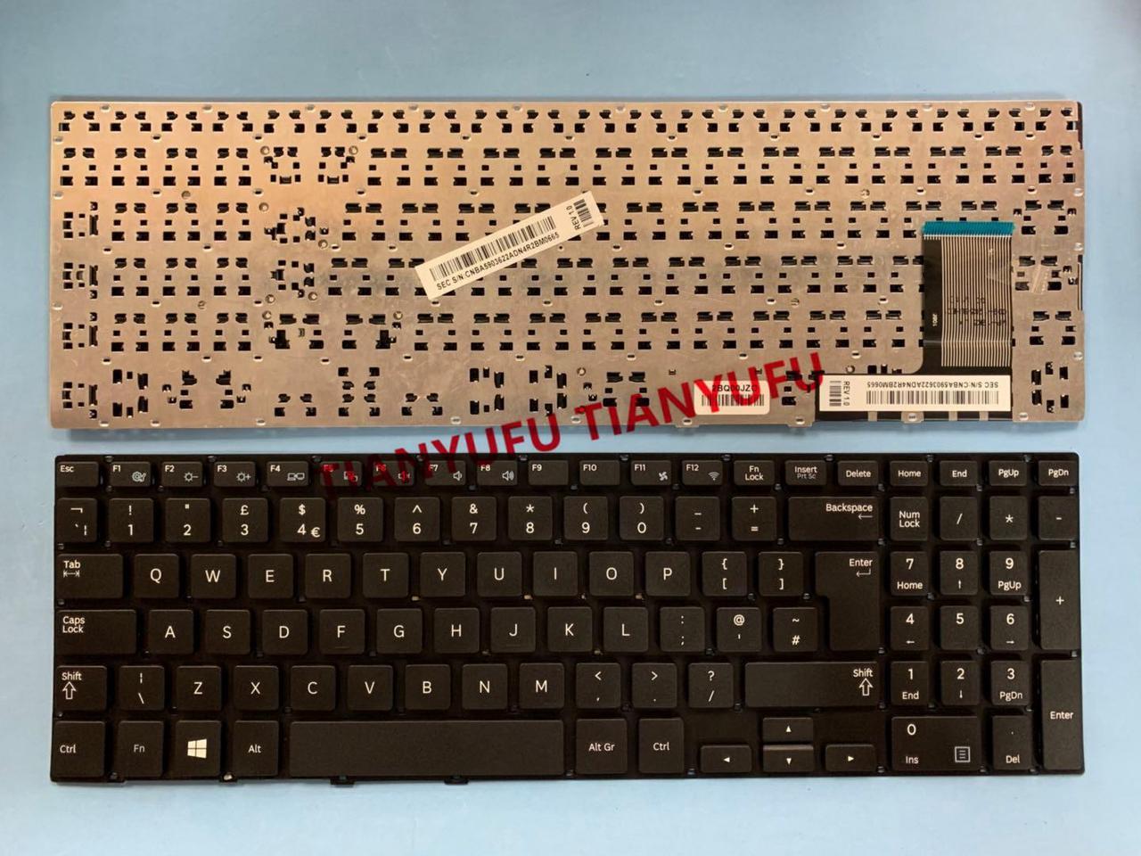 For Samsung ATIV Book 450R5E 450R5V NP450R5E NP450R Keyboard UK Black Without Frame Laptop KEYBOARD