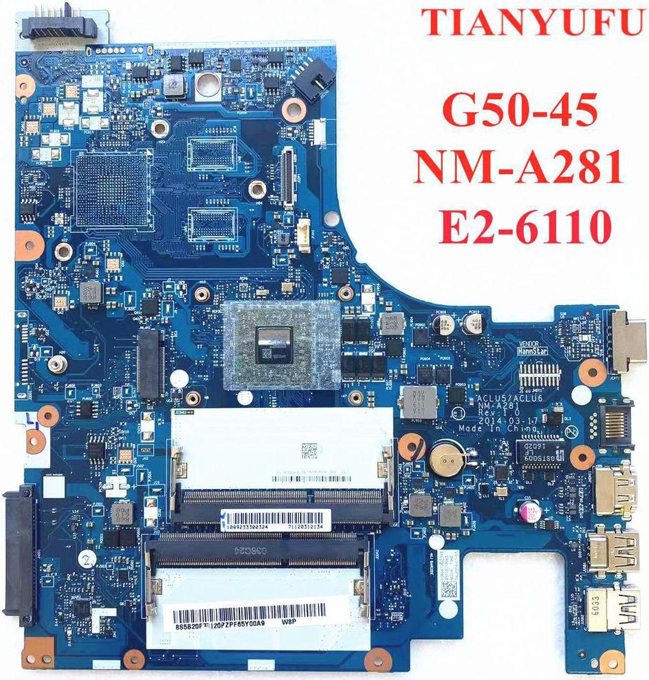 ACLU5/ACLU6 NM-A281 For Lenovo G50-45 Laptop Motherboard E2-6110 Integrated DDR3L 100% Fully Tested