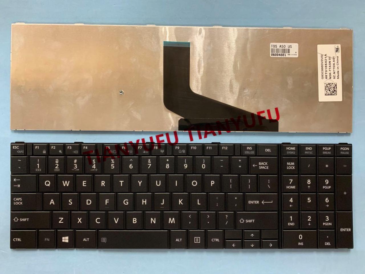 FOR Toshiba Tecra A50 NSK-TTASN 01/9Z.N7TSN.A01/G83C000DV2US/48T0185421A Keyboard US Black Laptop Keybaord