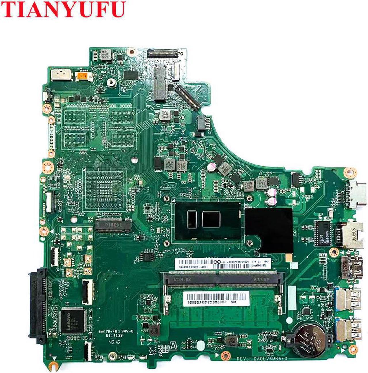 For Lenovo V310-15ISK/IKB V510-15IKB/ISK E52-80 laptop motherboard DA0LV6MB6F0 CPU I3-6006U RAM 4GB motherboard tested 100% work