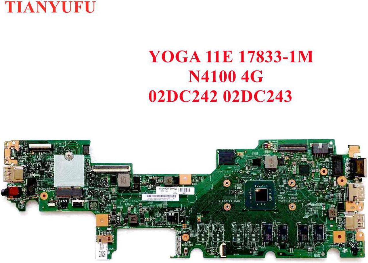 17833-1M For LENOVO Thinkpad YOGA 11E Laptop motherboard with N4100 CPU 4G RAM 448.0DA07.001M for 02DC242 02DC243ully Tested