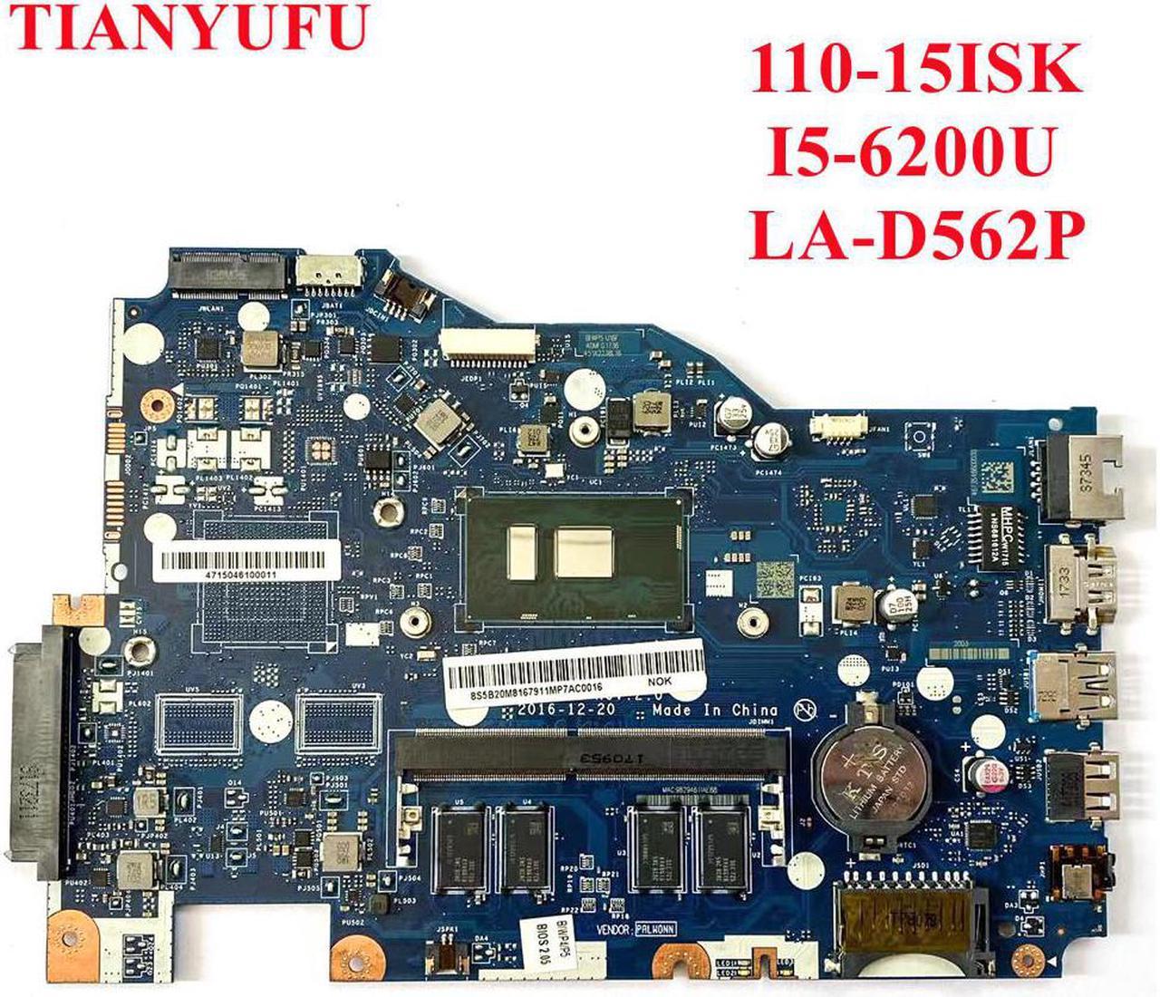 For Lenovo Ideapad 110-15ISK Laptop Motherboard With I5-6200U CPU 4GB RAM LA-D562P DDR4 Motherboard 100% Tested OK