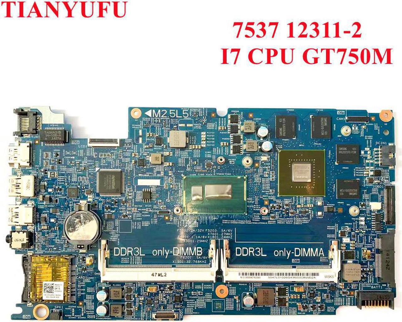 For DELL Inspiron 7537 Laptop motherboard with intel I7 CPU GT750M Mainboard 12311-2 motherboard tested 100% work