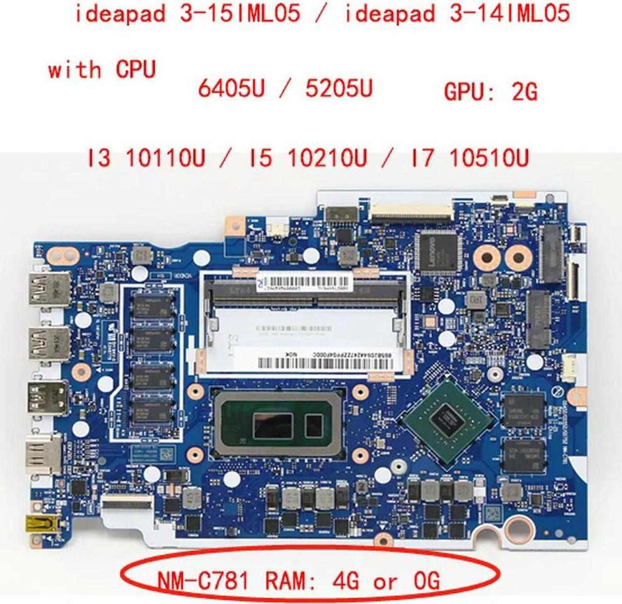 FOR gs452 gs552 gs752 NM-C781 for 3 15IML05 14IML05 17IML05 laptop motherboard with CPU 6405U I3 I5 I7 4G 5B21B37164