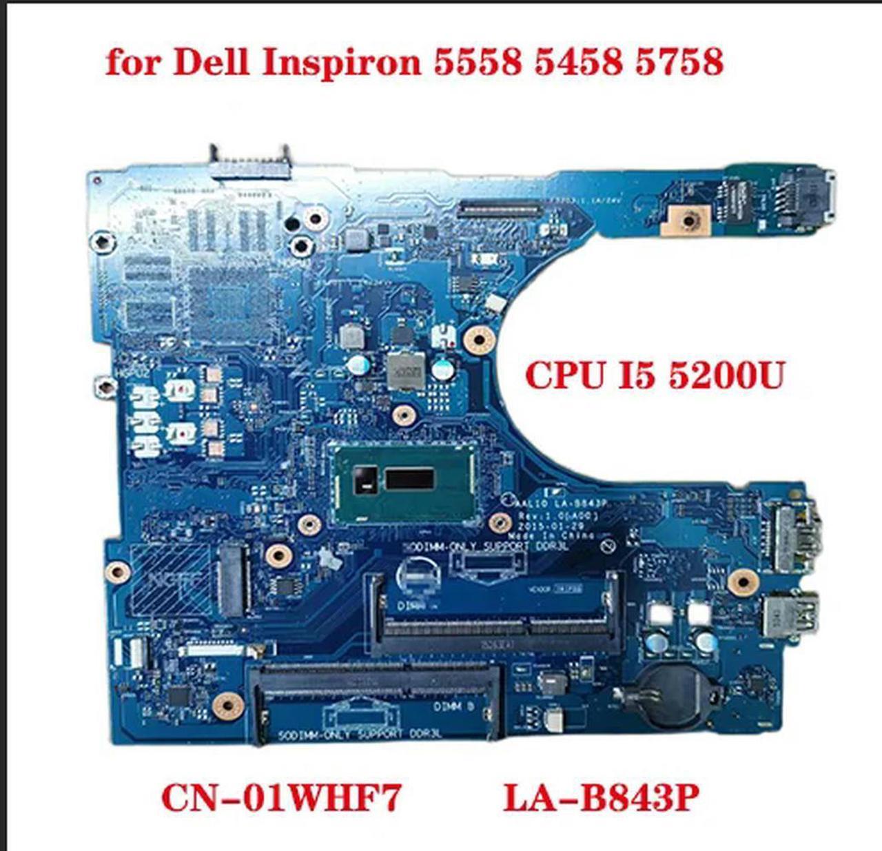 FOR LA-B843P motherboard for 5558 5458 5758 laptop motherboard C 01WHF7 1WHF7 with CPU I5-5200U