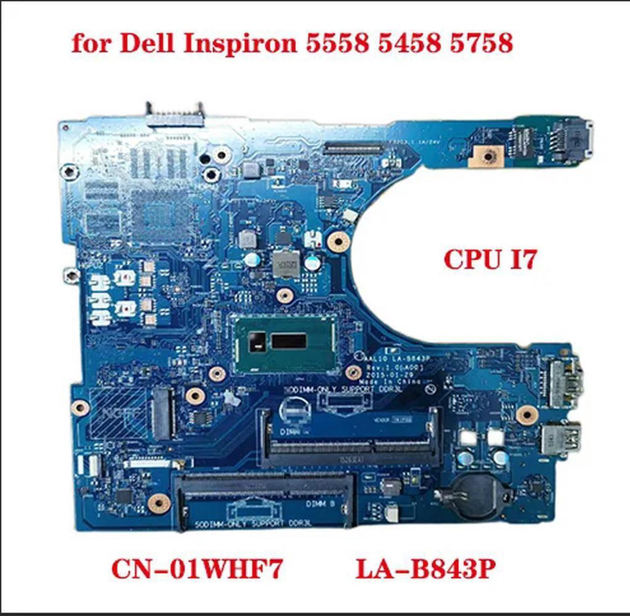 FOR LA-B843P motherboard for 5558 5458 5758 laptop motherboard C 01WHF7 1WHF7 with CPU I7