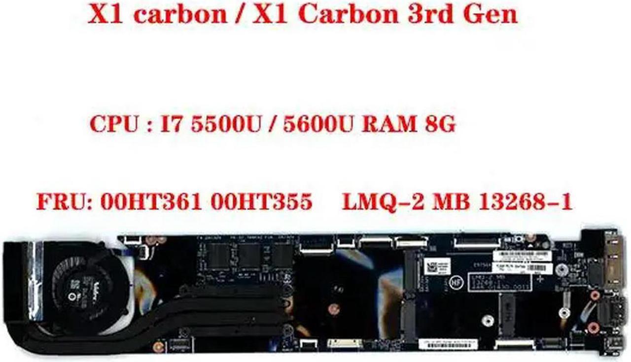 FOR LMQ-2 MB 13268-1 For X1C X1 3rd Gen Laptop Motherboard With CPU I7-5600U/5500U RAM 8G 00HT361 00HT355