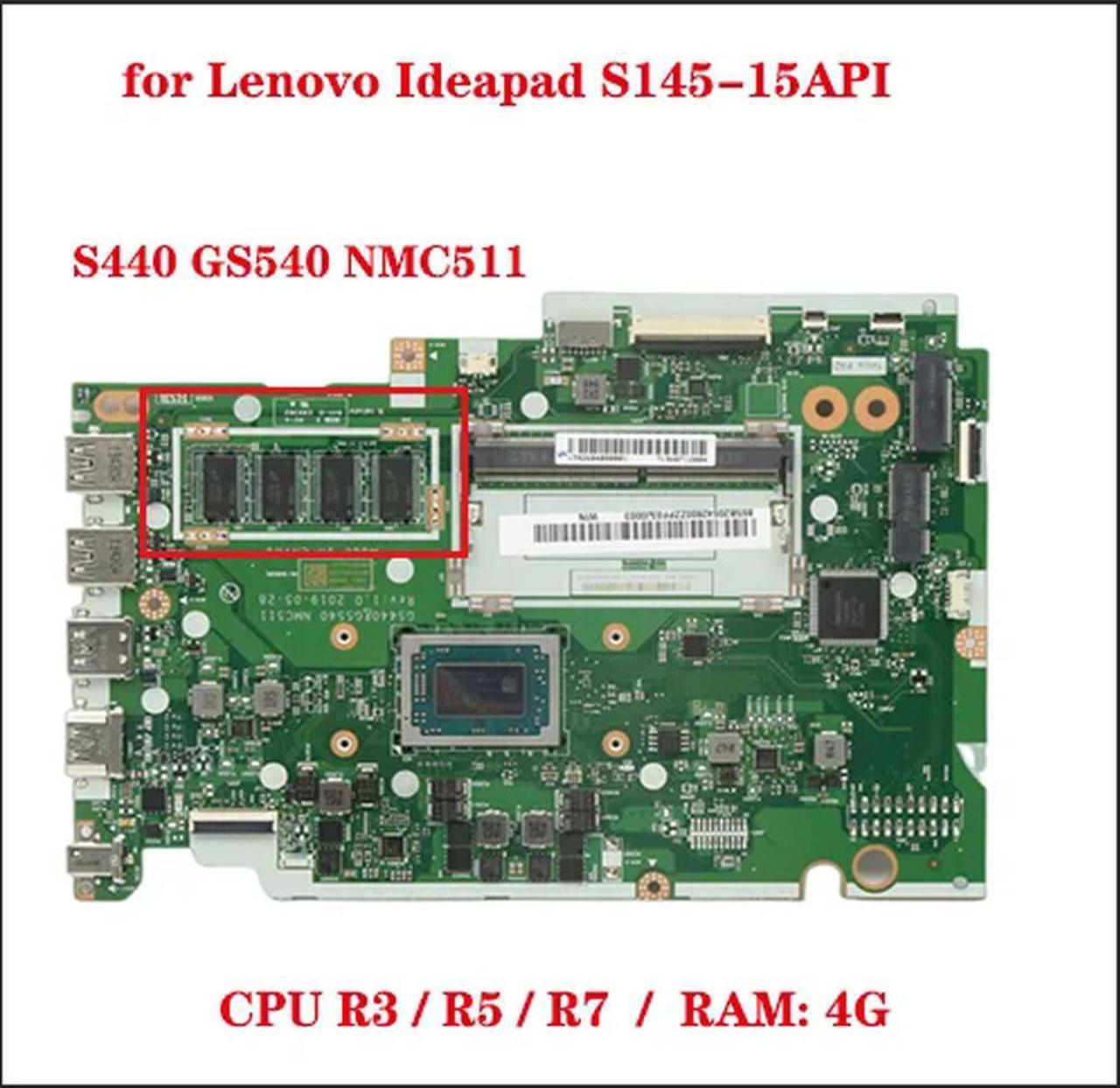 FOR S440 GS540 NMC511 for S145-15API laptop motherboard with CPU R3-3200U/R5-3500U/R7-3700U RAM 4G DDR4