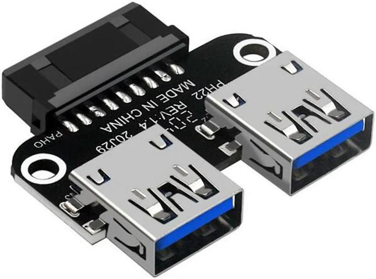 FOR 20Pin to Dual USB3.0 Adapter Con tor for Desktop Motherboard 19 Pin/20P Header with 2 USB A Female Ports