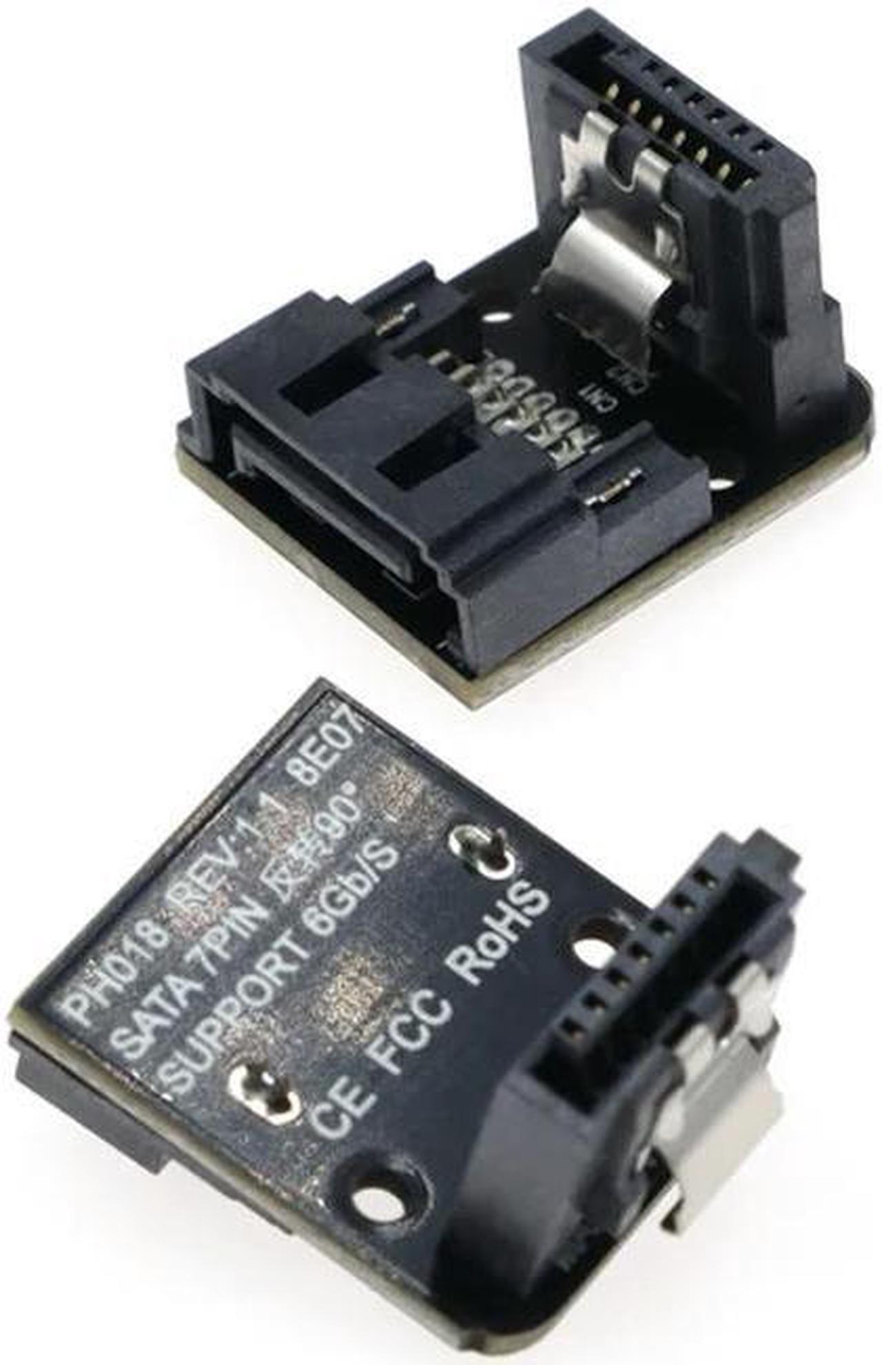 FOR 2Pcs/lot SATA Female to Male Adapter with Lock and 90 Degree Elbow for PC Hardware and Motherboard