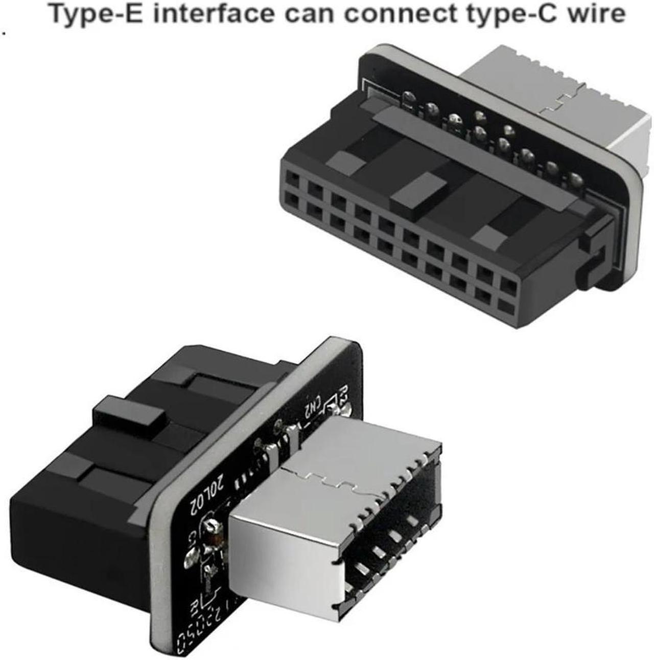 FOR 2PCS/Lot USB3.0 19PIN/20PIN To Type-E 90 Degree Adapter Chassis Front Type E 10Gbps Plug-In Port for Computer Motherboard