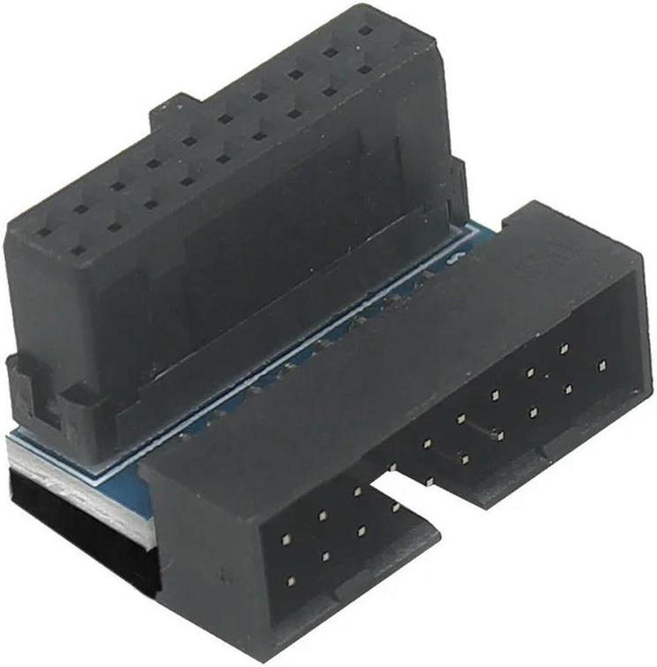 FOR 2PCS/Lot USB 3.0 19 Pin 20pin Male To Female Extension Adapter Up Down Angled 90 Degree for Motherboard Mainboard