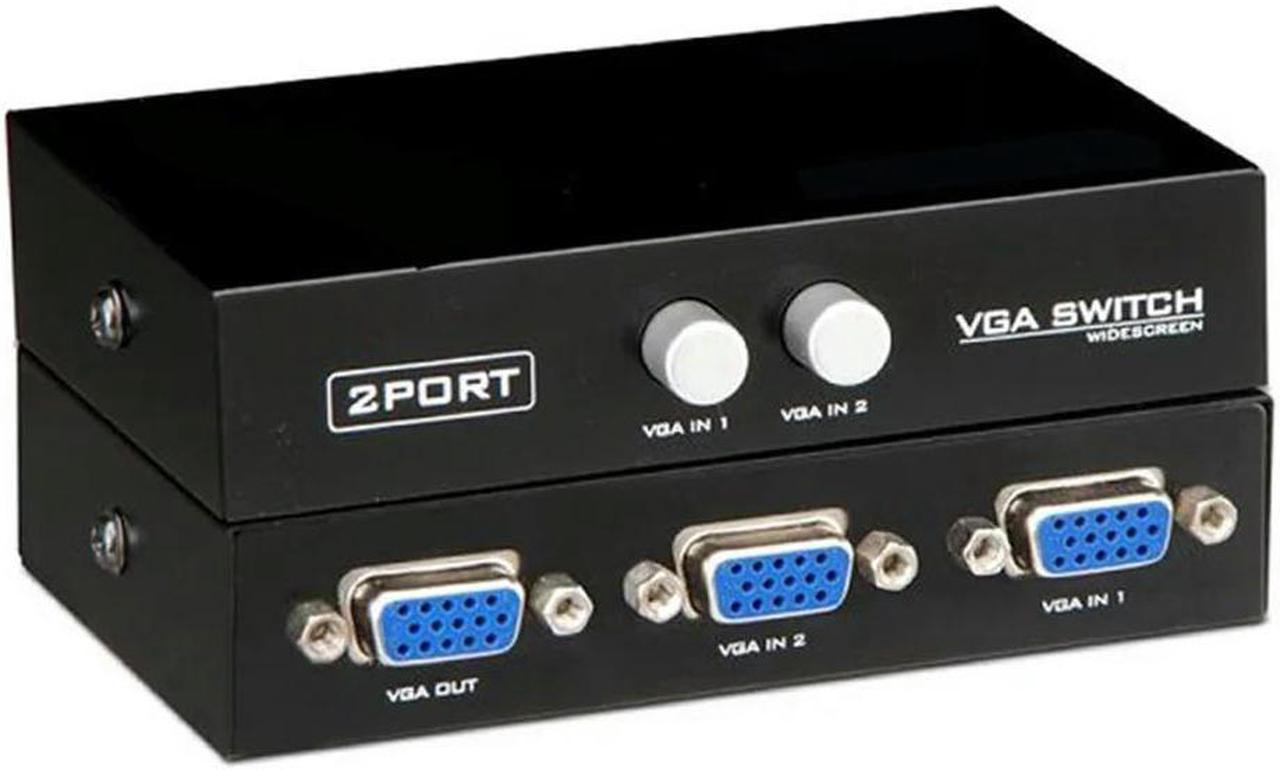 FOR 2 in 1 out 2 Port VGA SVGA Monitor Sharing Sharer Selector Remote Switch Box Adapter For LCD PC TV Monitor Keyboard