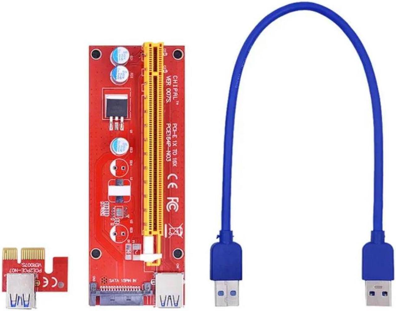 FOR For BTC LTC ETH Mining Miner PCI-E Expansion Card PCIE X1 To X16 15Pin SATA Power Converter Adapter USB 3.0 Cable