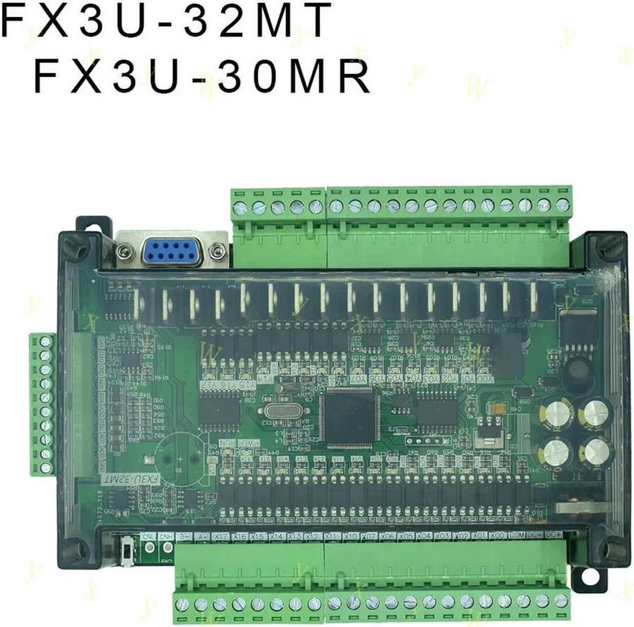 FOR FX3U-32MT FX3U-30MR PLC industrial control board 6AD 2DA Relay output with RTC RS485 CAN communication Compatible with FX1N FX2N