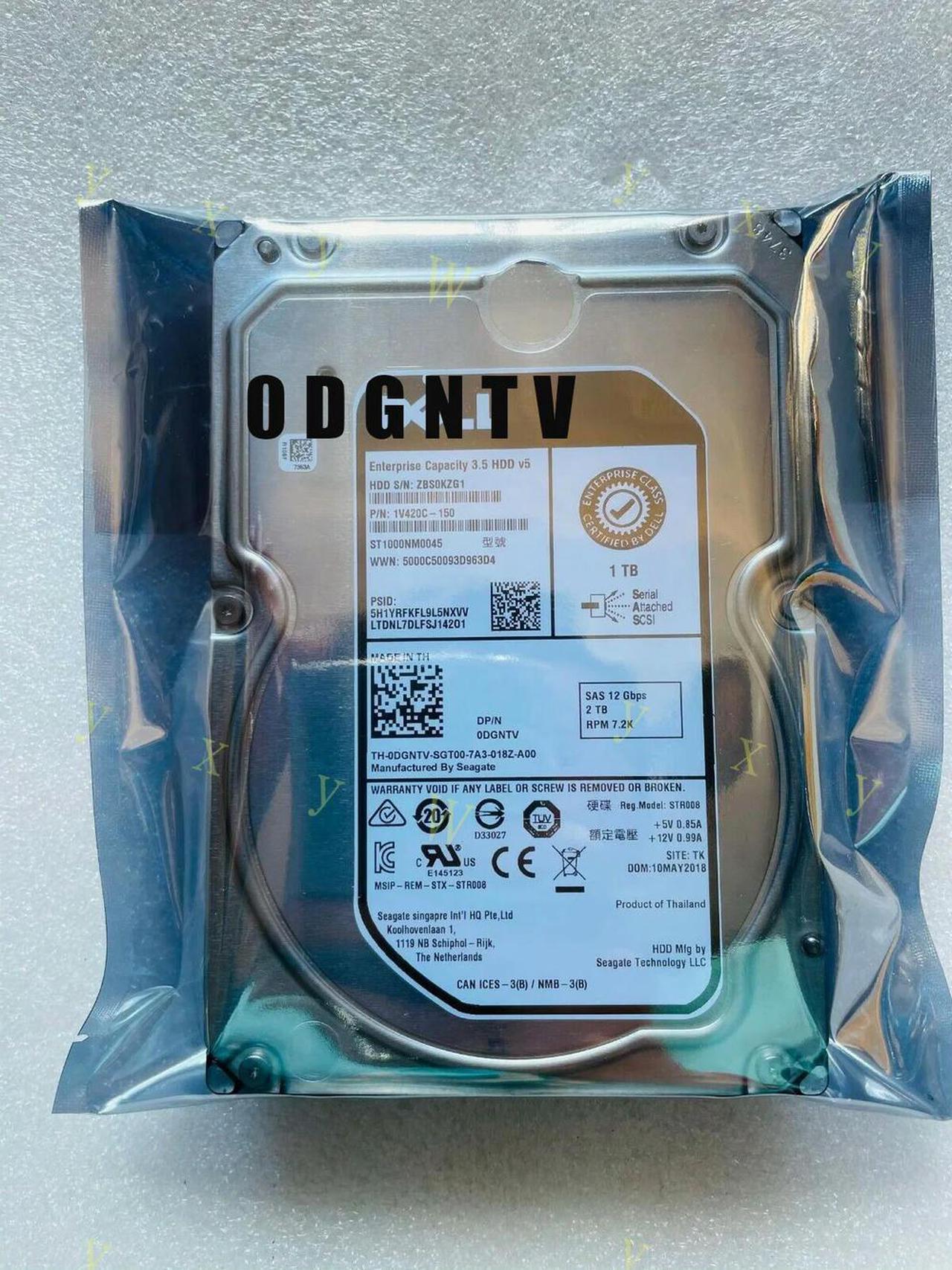 FOR DGNTV 1TB 7.2K 3.5 NL SAS 12Gbps HDD ST1000NM0045 0DGNTV