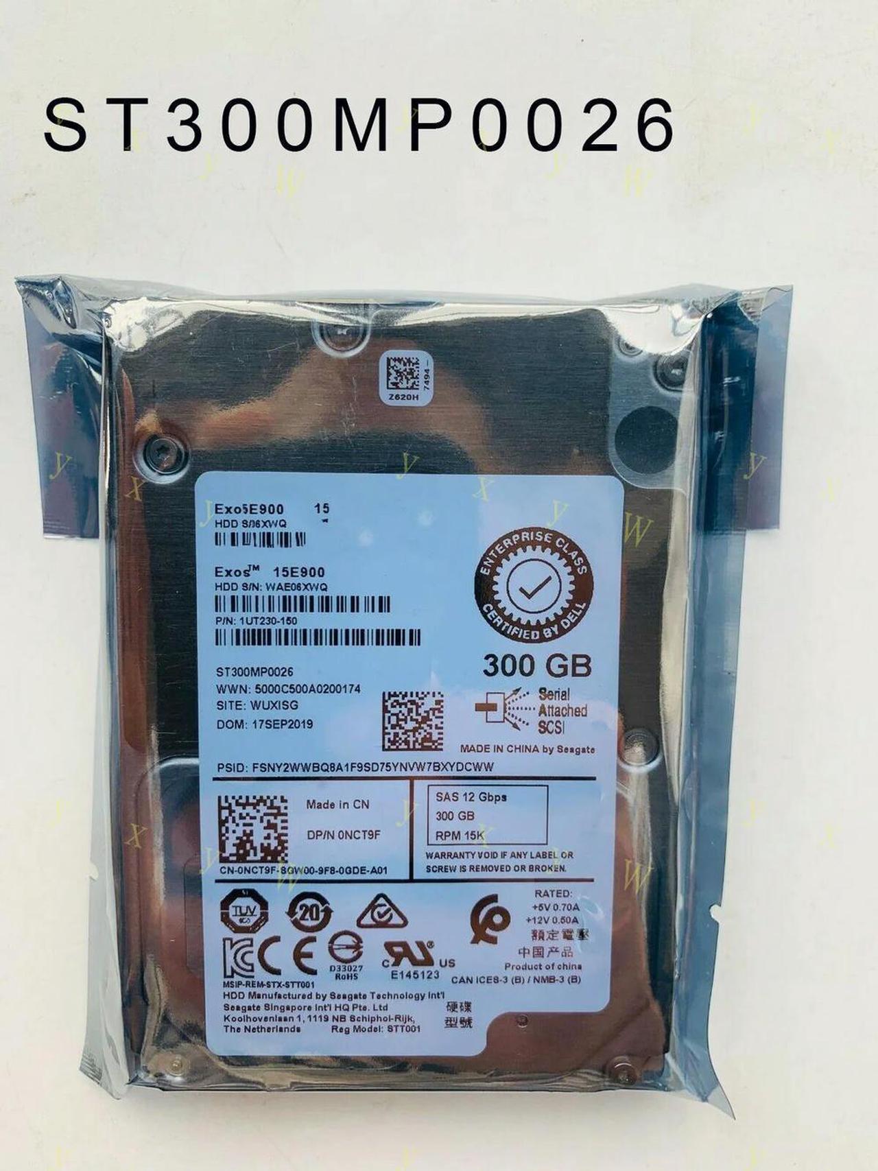 FOR For NCT9F 0NCT9F 300GB 15K 12Gb/s 2.5 SAS HDD Hard Drive ST300MP0026