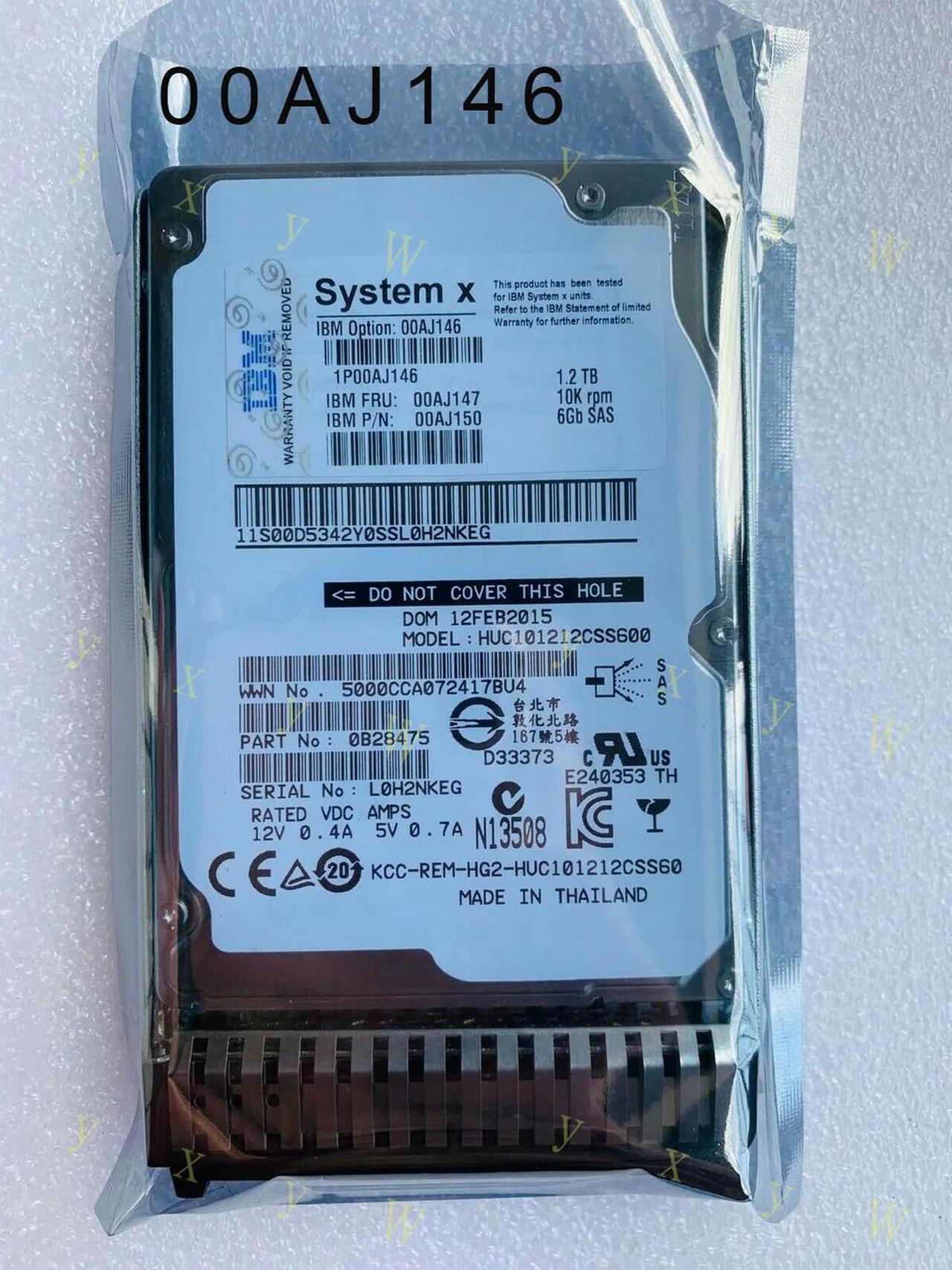 FOR 00AJ146 1.2TB 10K 6GBPS SAS 2.5 G3 HS HDD 00AJ147 00AJ150 x3850X6 x3500M5