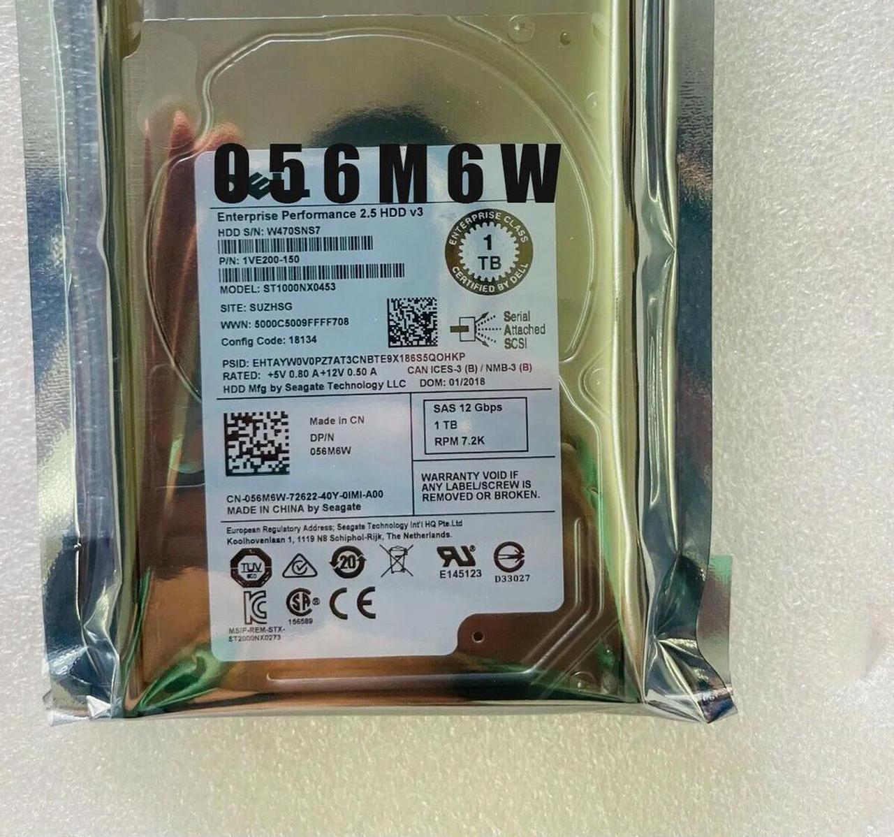 FOR 1TB 7.2K 12G SAS 2.5 Hard Drive R730 R720XD R630 R620 R910 R830