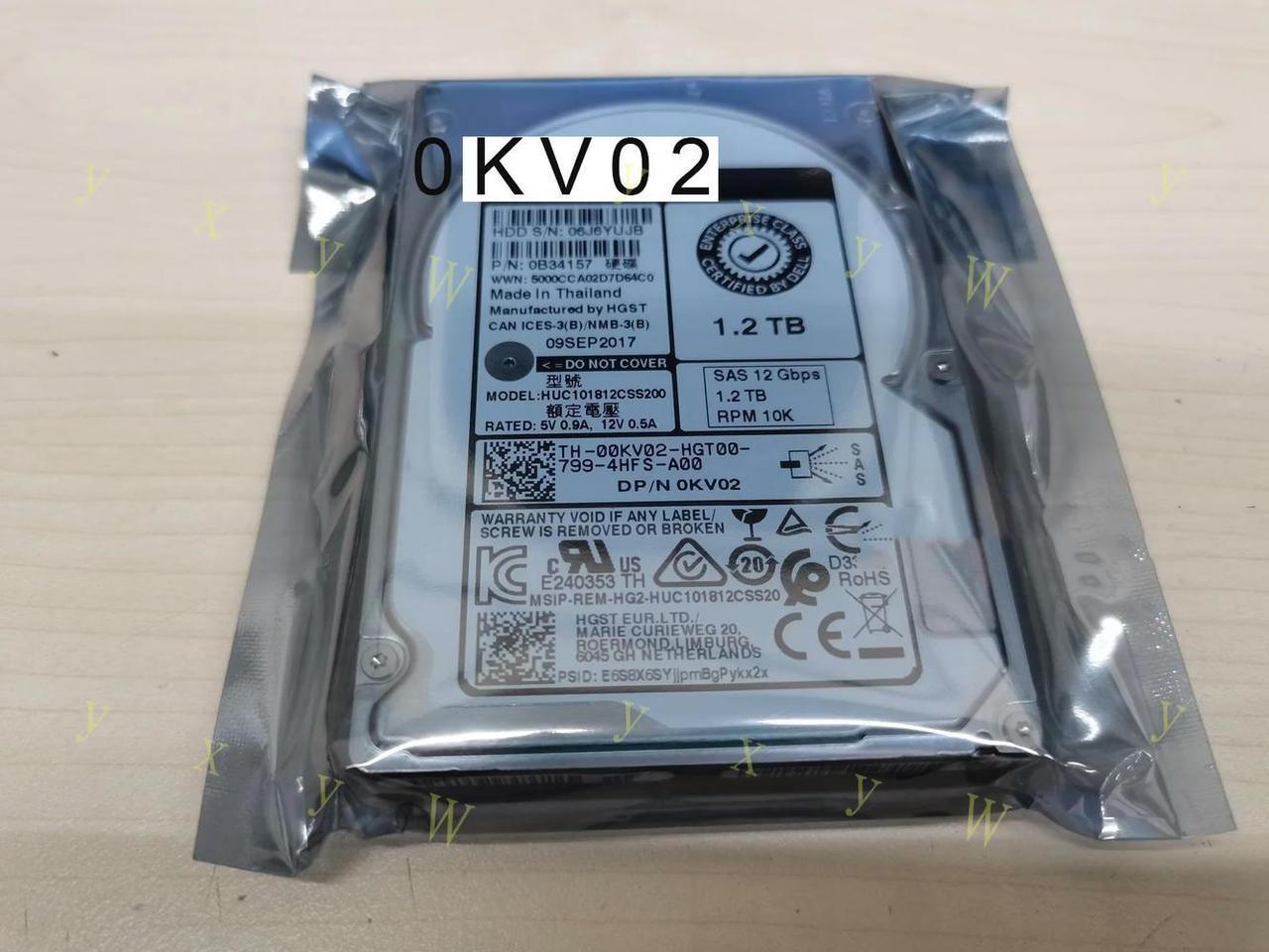 FOR 0KV02 00KV02 1.2TB 10K 12Gbps 2.5 SAS HDD with TRAY HUC101812CSS200