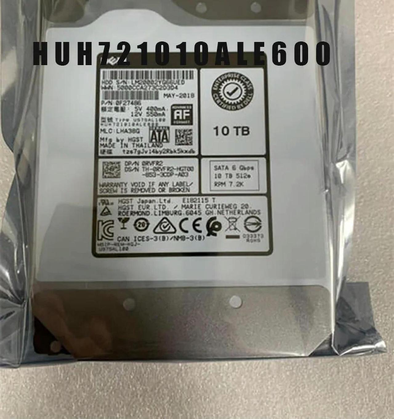 FOR 10TB 3.5 6Gbps 7.2K SATA Hard Drive RVFR2 HUH721010ALE600