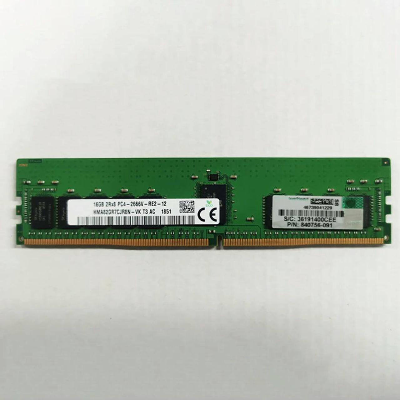 FOR Server Memory For G9 GEN10 840756-091 16GB DDR4 2666 2RX8 PC4-2666V REG ECC