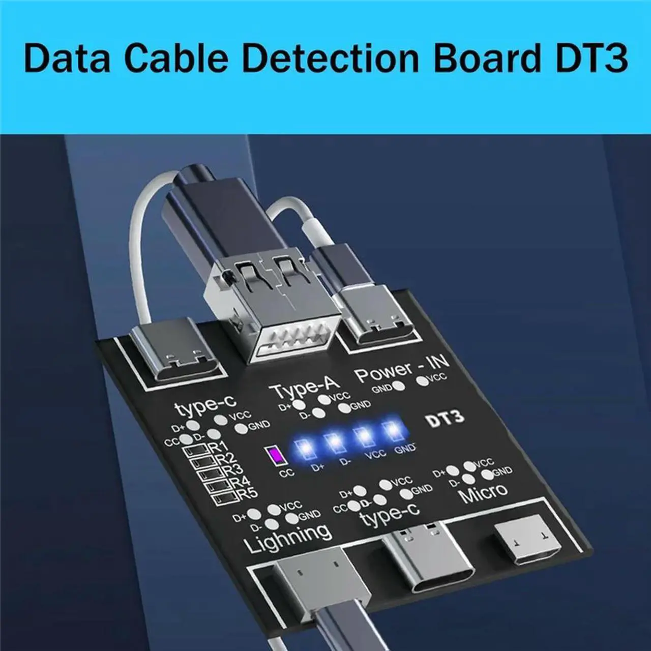 Main image of For USB Data Line Detection Board for Micro-USB Type-C Short Circuit Detection Board DT3 USB Cable Tester