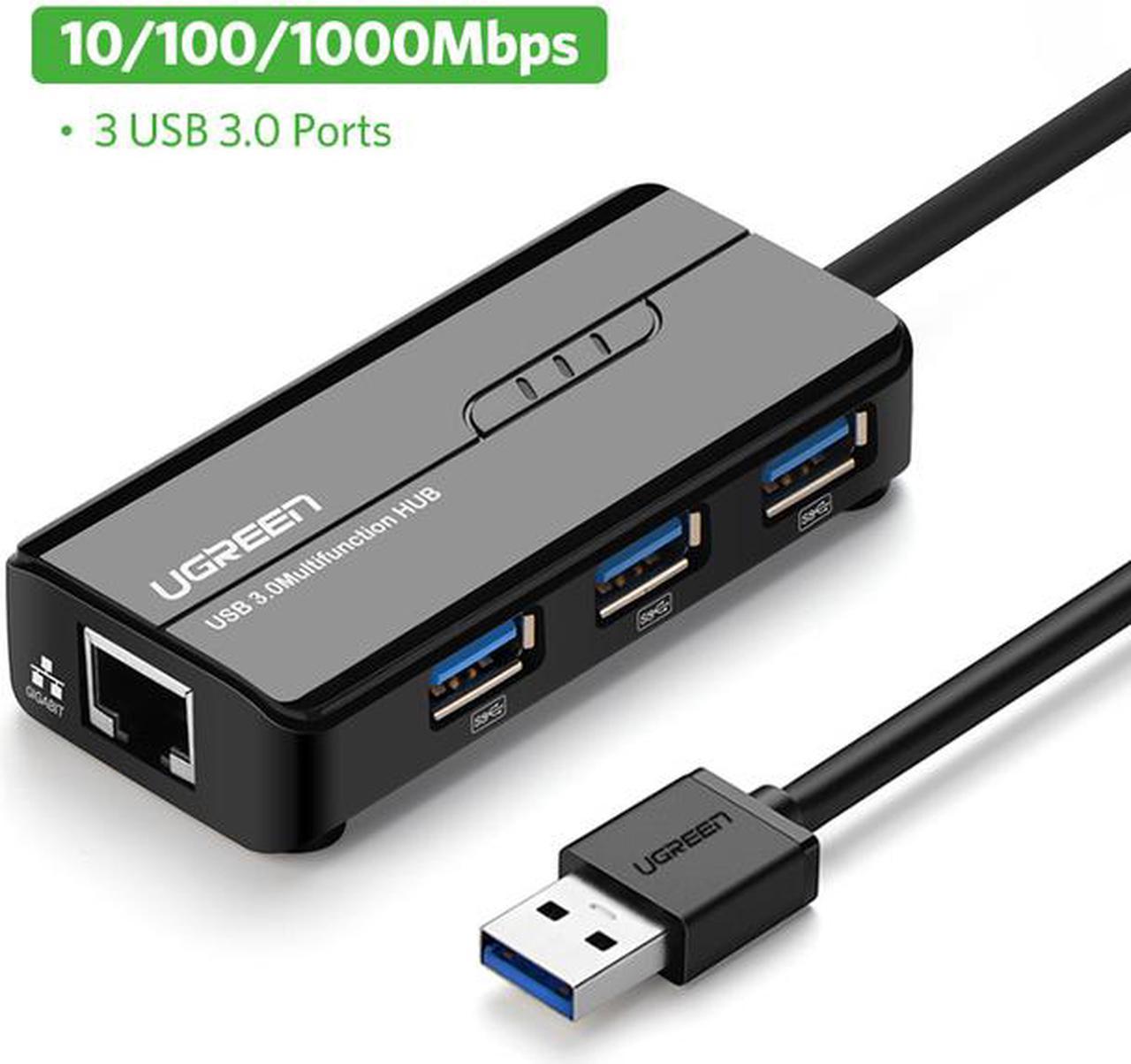 Ugreen USB Ethernet Adapter Hub USB 3.0 to RJ45 Lan 10/100/1000M Network Card for Xiaomi Mi Box 3/S USB Lan For Macbook