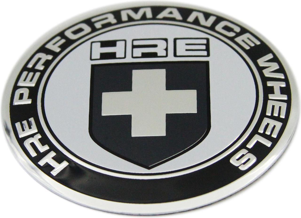 Alt view image 3 of 3 - 4 x 65mm Wheel Center Cap Stickers, Self-Adhesive Hubcap Emblems, HRE Performance Aluminum Hubcap Cover Decals(Grey)