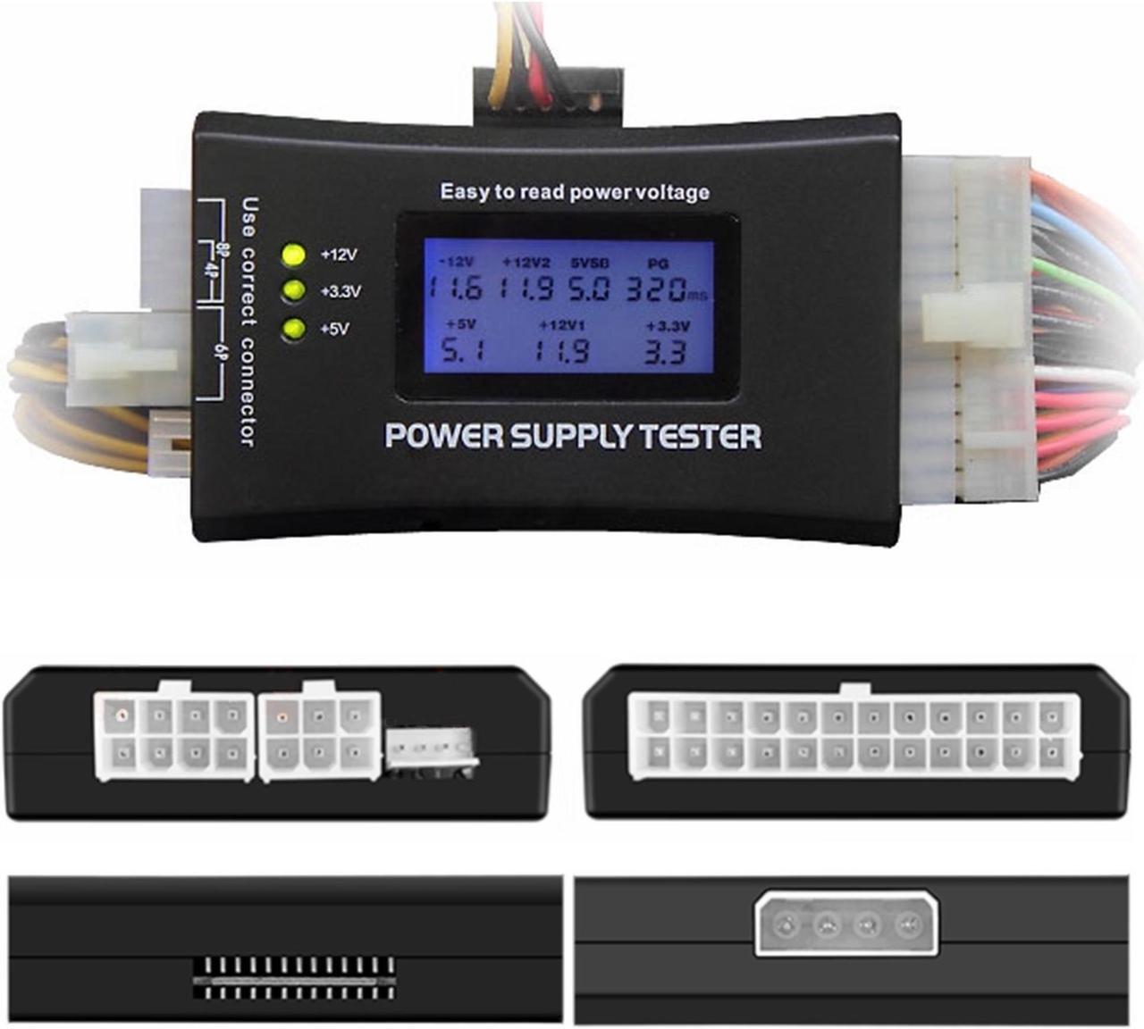 Main image of Yankok [Digital Computer Power Supply Tester] for ATX ITX BTX PCI-E SATA HDD PSU 20/24 Pin LCD Display with Buzzer Alarm