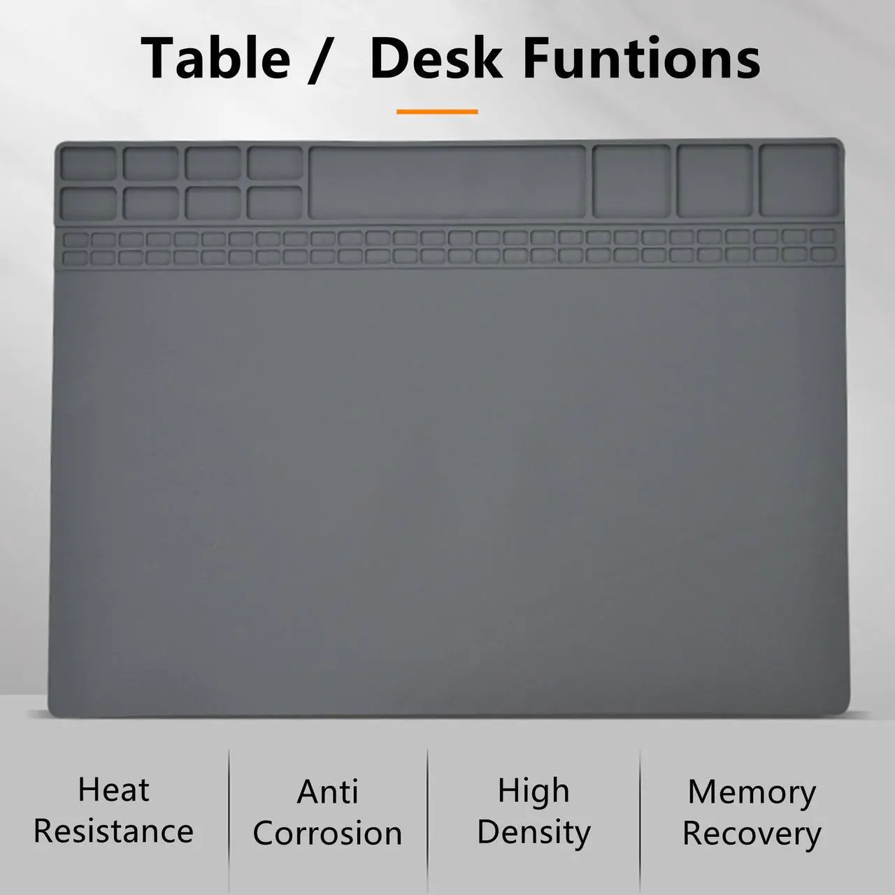 Alt view image 6 of 6 - Yankok [Magnetic Anti-Static Mat Gray 15.8 x 11.8 in.] Table Desk ESD Grounding Mats Silicone Solder Pad Electronics Repair Platform with Screw Notches (40 x 30 cm, Heat Resistant, Magnetic Organizer)