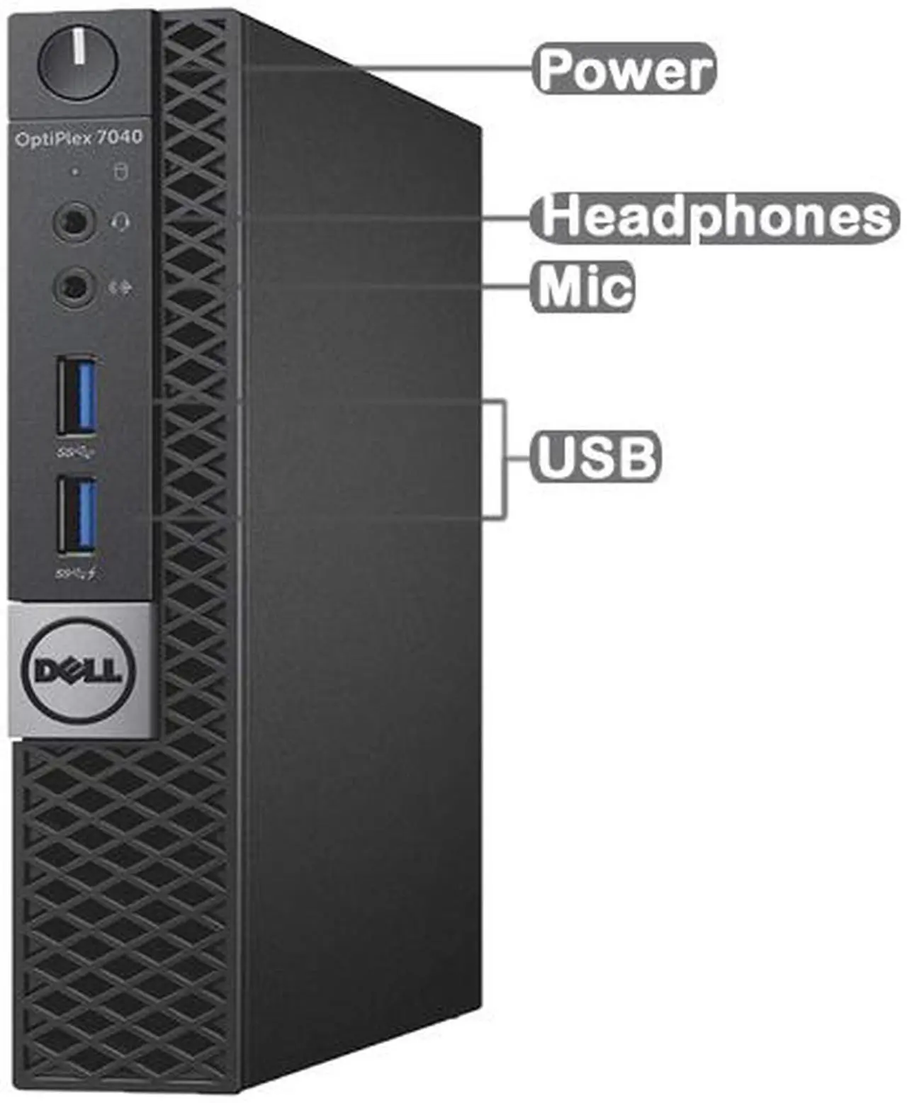 Alt view image 2 of 7 - DELL 7040 MICRO Intel Core i5-6400T 2.20 GHz, 16GB, 256GB SSD, Win 10 Pro