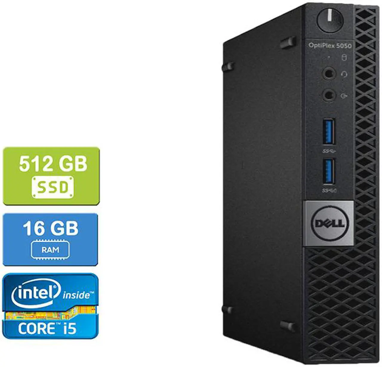 Main image of DELL 5050 MICRO Intel Core i5-7600T 2.80 GHz, 16GB, 512GB SSD, Win 10 Pro